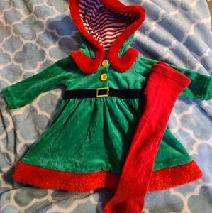 0-3m baby elf dress with tights